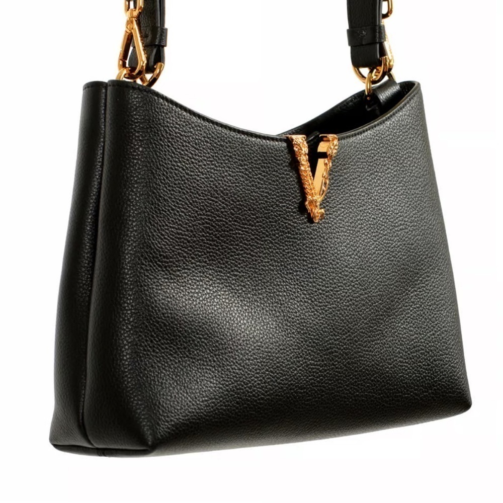 Versace Virtus Black Leather
Hobo Shoulder Crossbody Handbag - NWOT - Picture 5 of 16